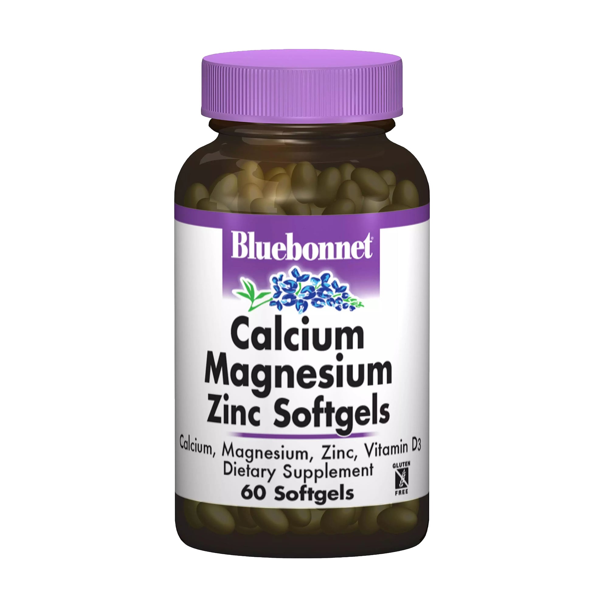 Кальцій, магній та цинк Bluebonnet Nutrition Calcium Magnesium Zinc Softgels, 60 желатинових капсул