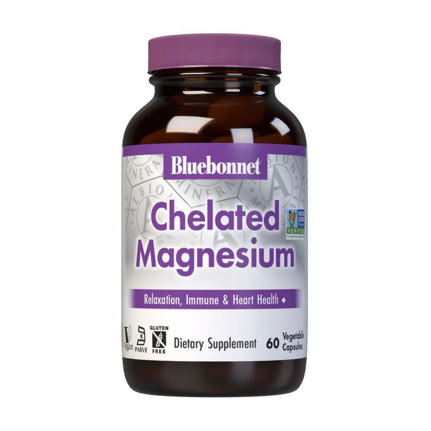 Хелатний магній Bluebonnet Nutrition Chelated Magnesium, 60 вегетаріанських капсул